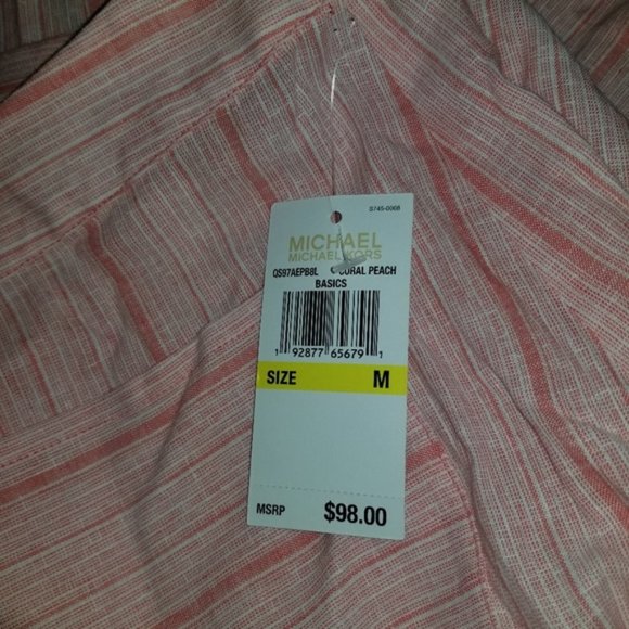 NWT MICHAEL KORS Linen Button-Down Midi Skirt M - Picture 4 of 5